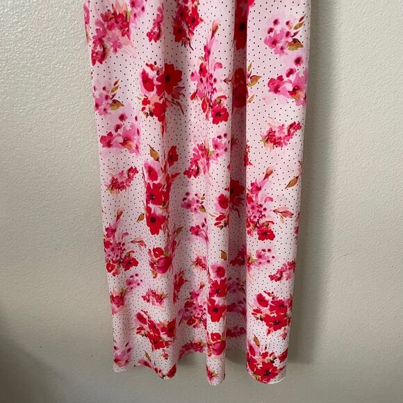 Oscar De La Renta Dress Womens Small Red Pink Label Floral Maxi Nightgown Slip - Picture 7 of 11